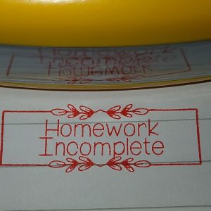 Homework incomplete (14mmx38mm self inking stamp)