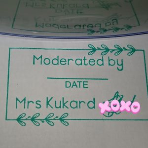 Leave frame 30mmx50mm self inking stamp (NOT WITH AN ADJUSTABLE DATE)