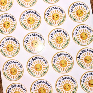 25mmx25mm vinyl stickers - 35 stickers on an A5 page